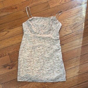 Forever 21 Silver Ruched Slip Mini Dress